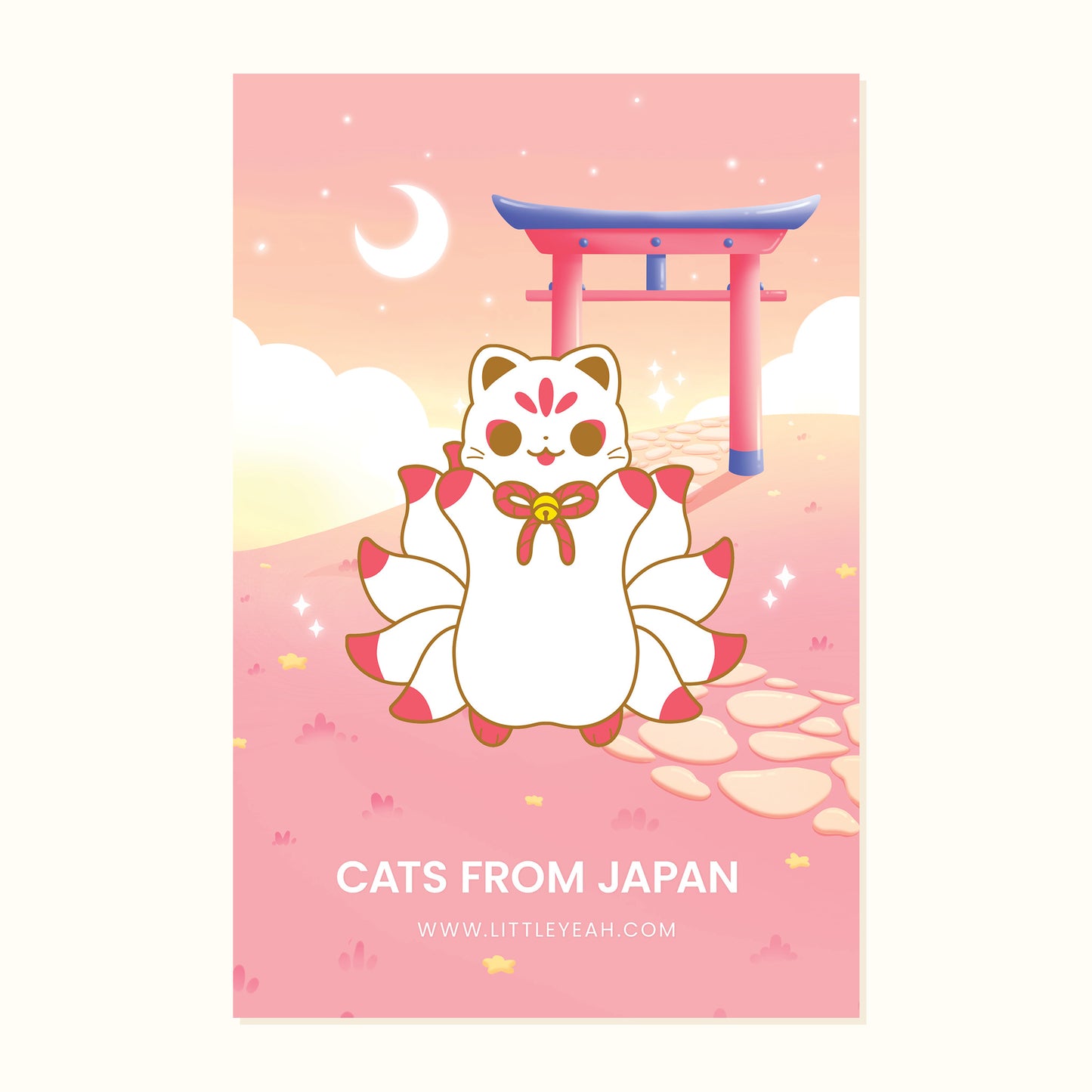 Kitsune Enamel Pin - Cats from Japan