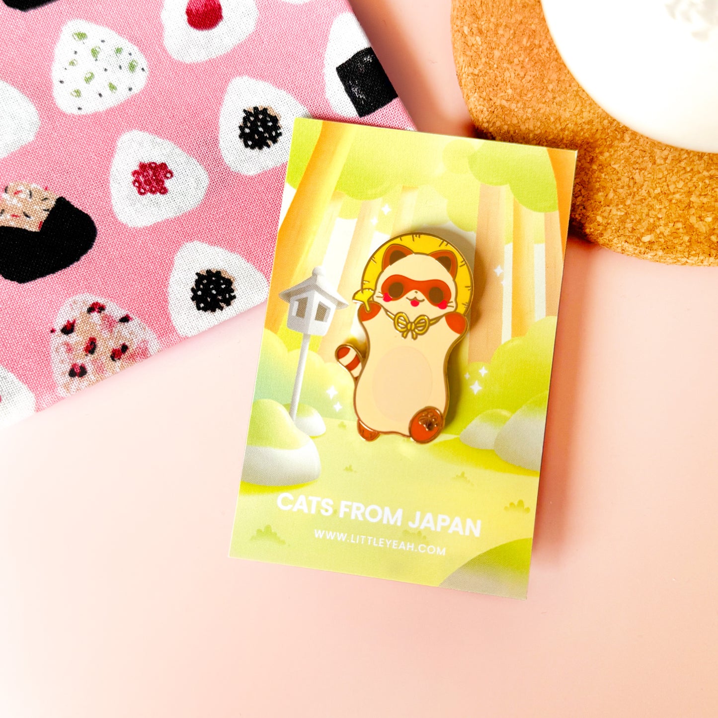 Tanuki Enamel Pin - Cats from Japan