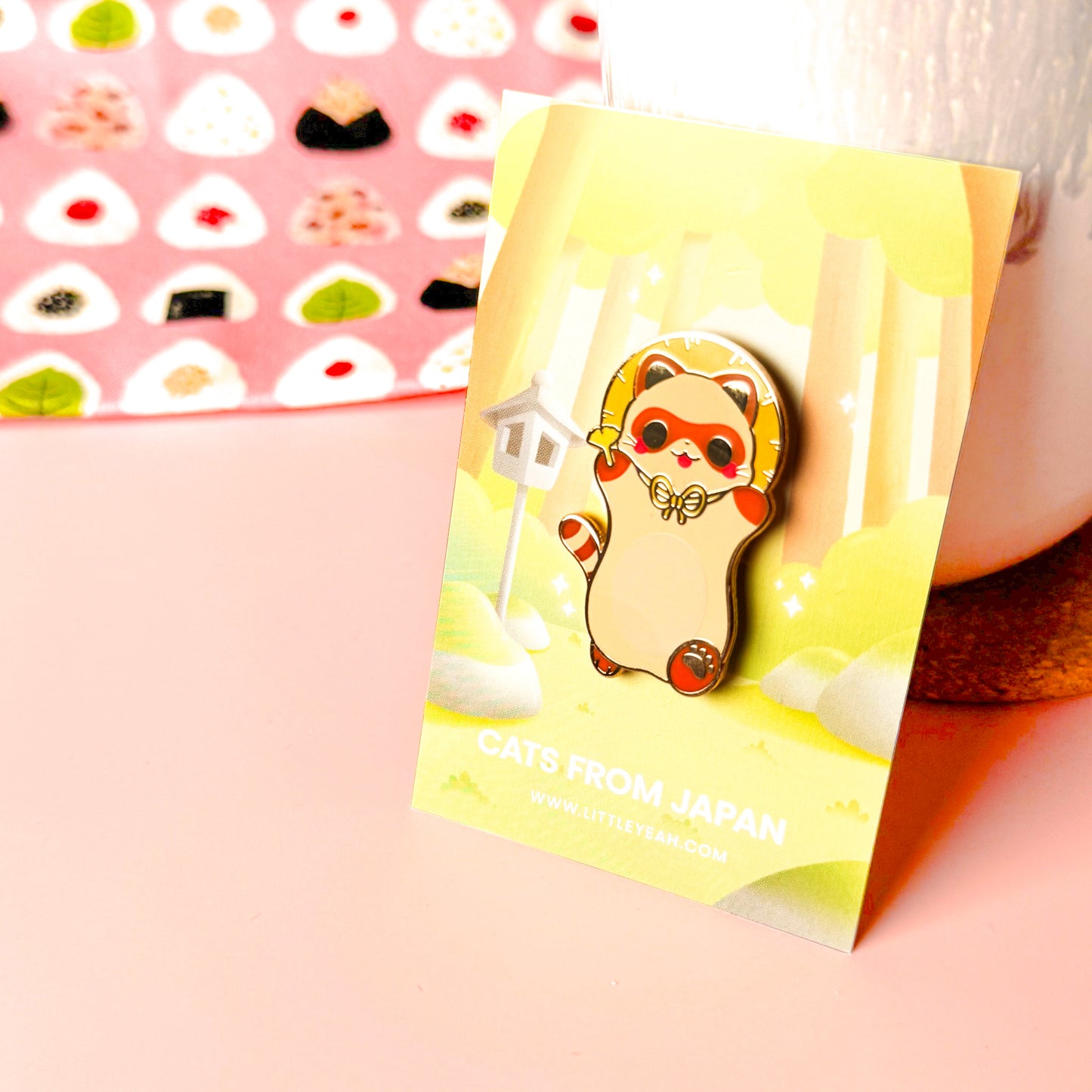 Tanuki Enamel Pin - Cats from Japan