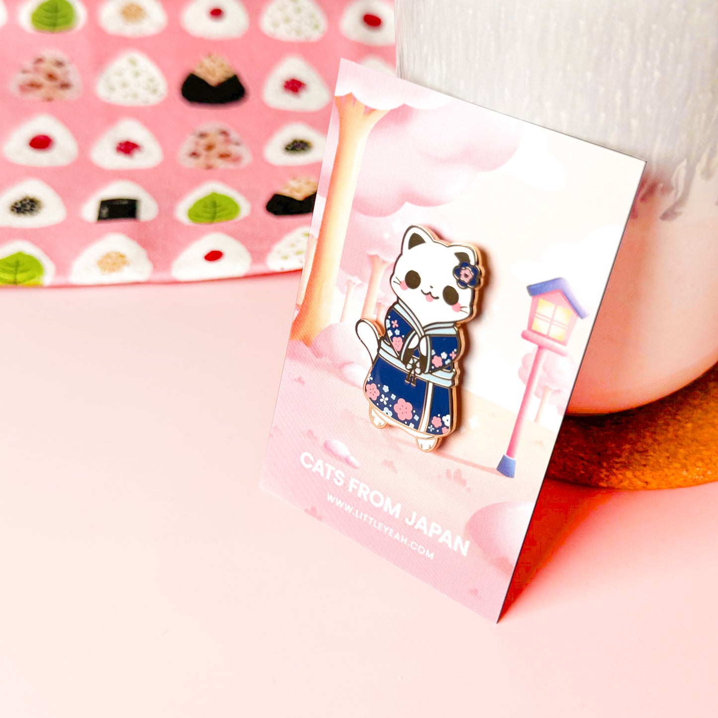 Geisha Enamel Pin - Cats from Japan