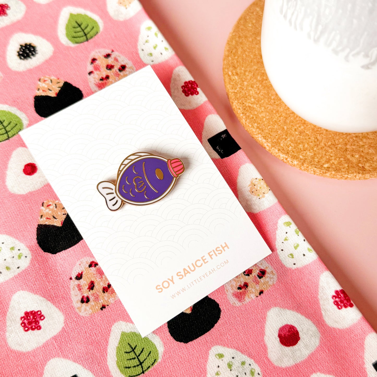 Soy Sauce Enamel Pin - Cats from Japan