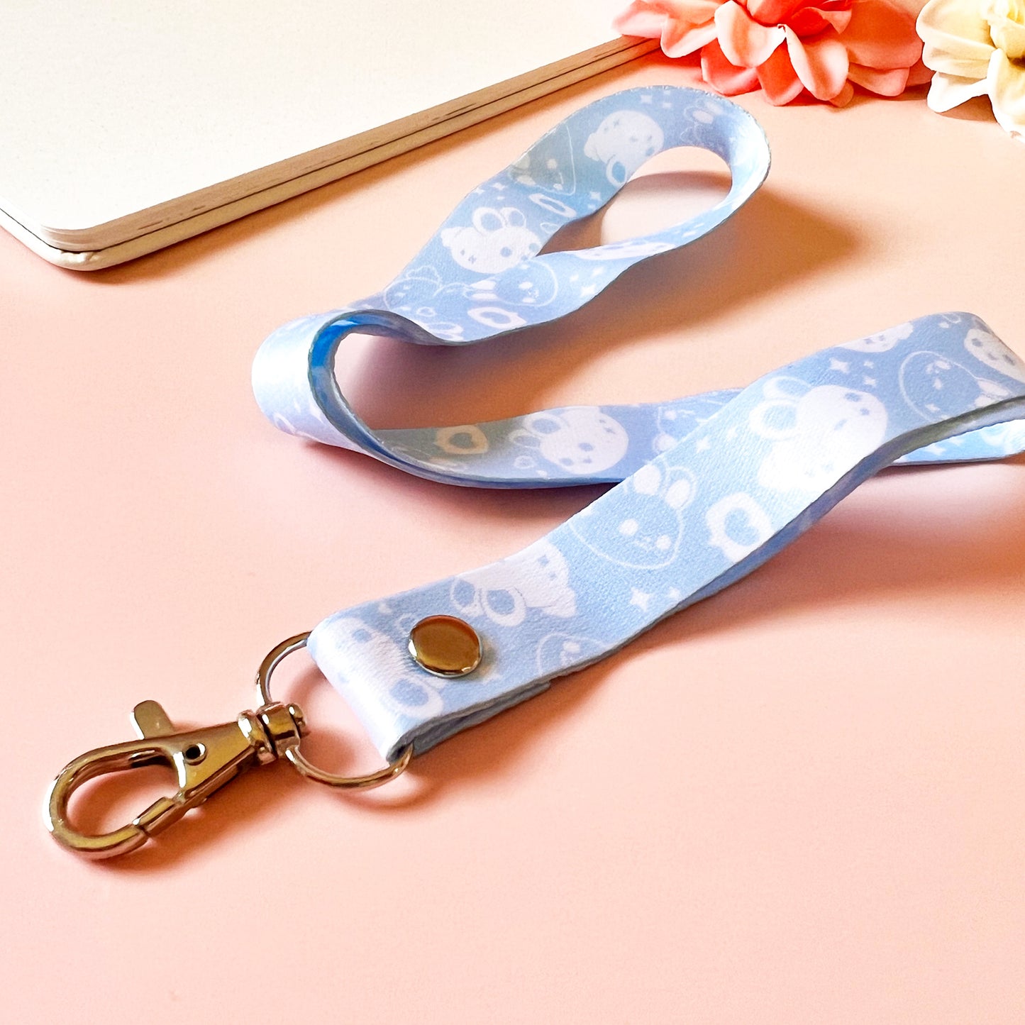 Blauer Marshmallow Hase Schlüsselband