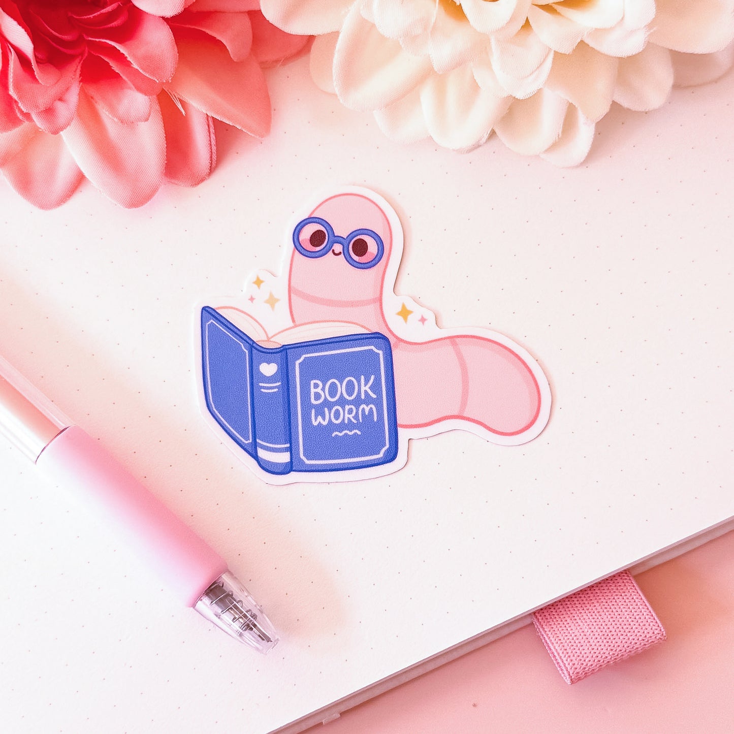 Book Worm - Cute Vinyl Sticker