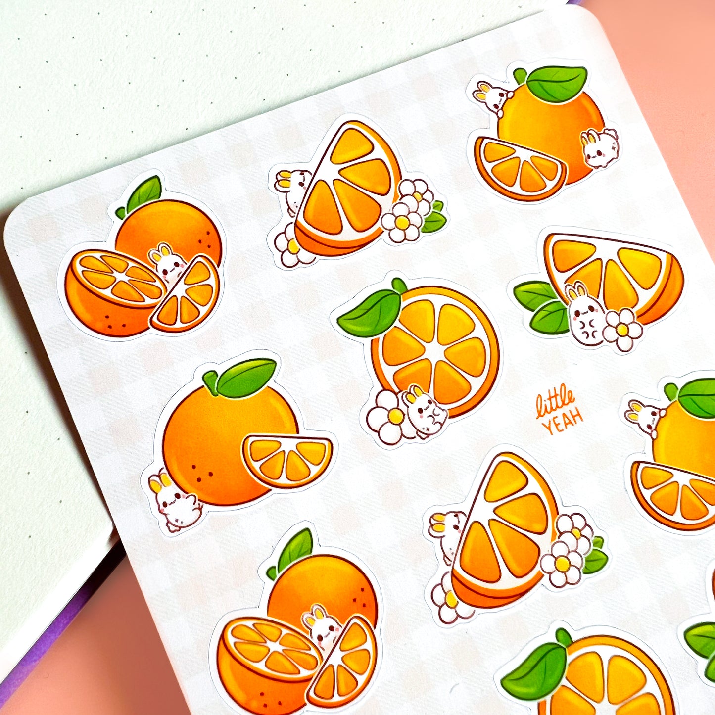 Orange Bunnies - Cute Sticker Sheet