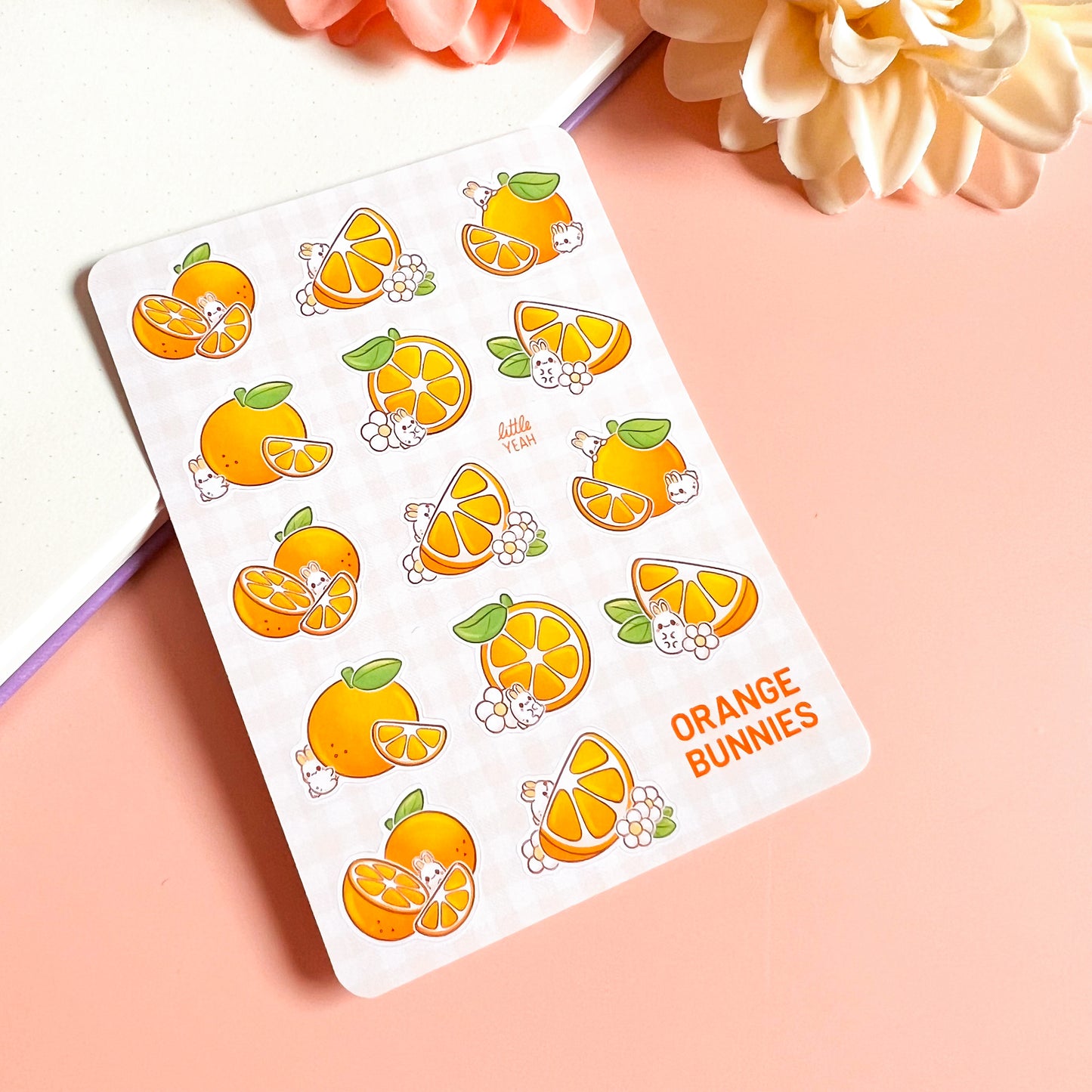 Orange Bunnies - Cute Sticker Sheet