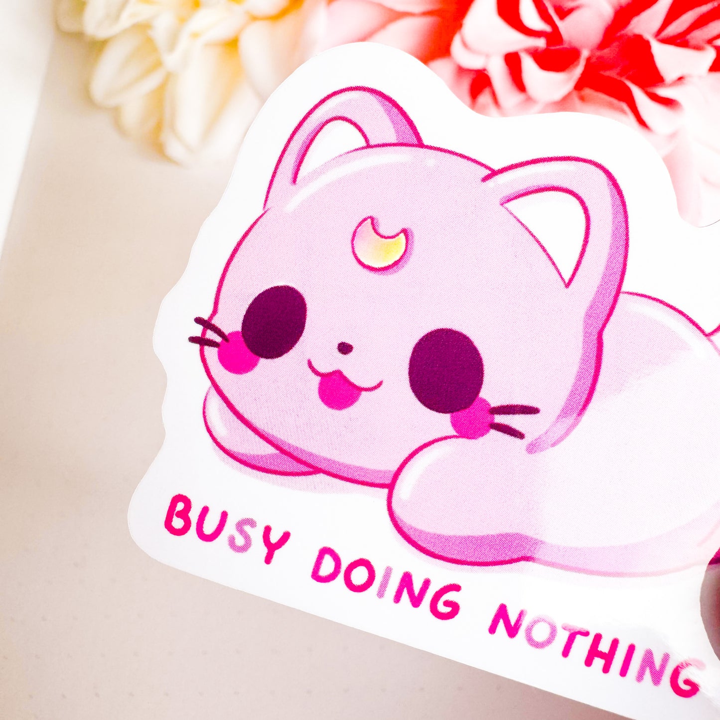 Busy Doing Nothing Cat - Cute Vinyl Sticker
