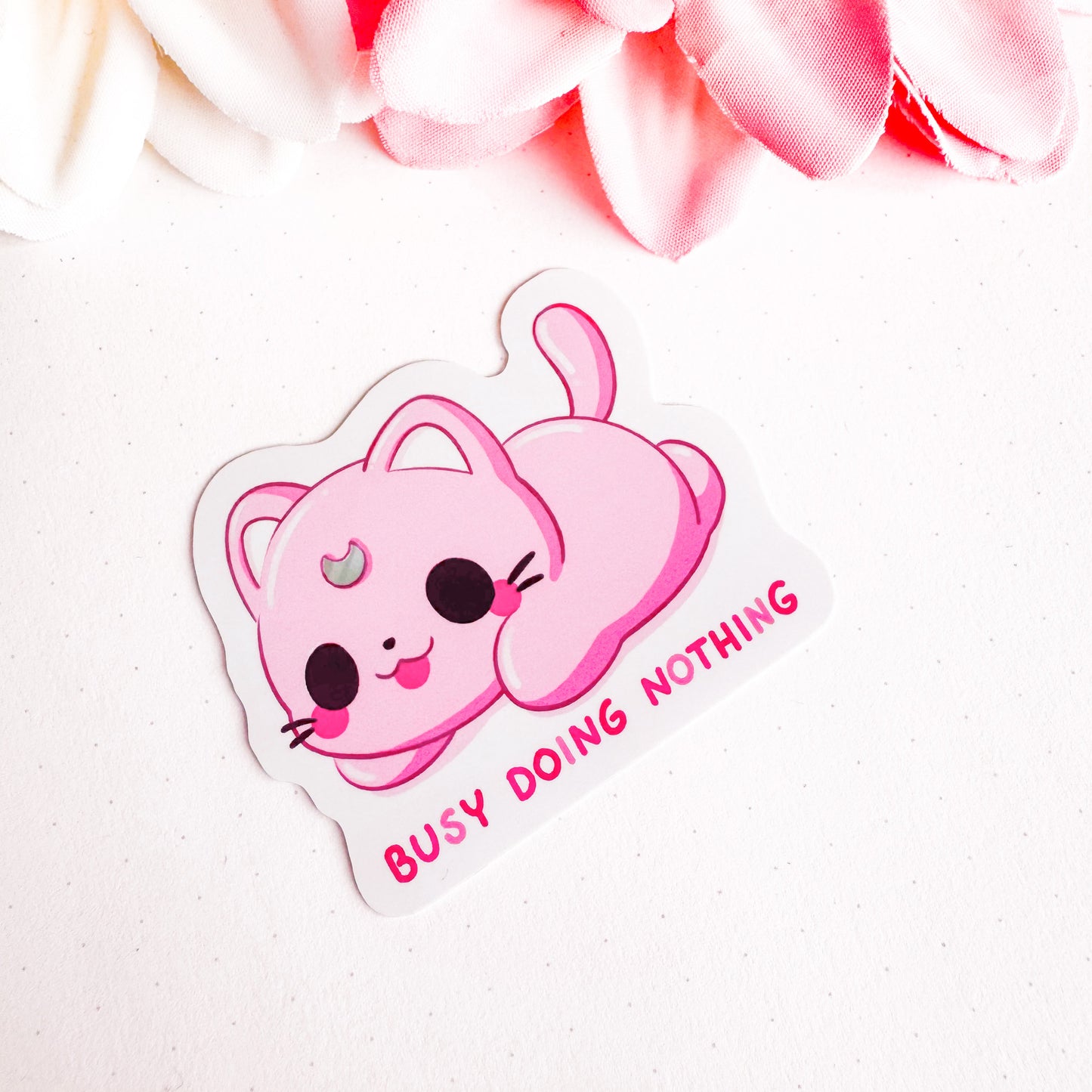 Busy Doing Nothing Cat - Cute Vinyl Sticker