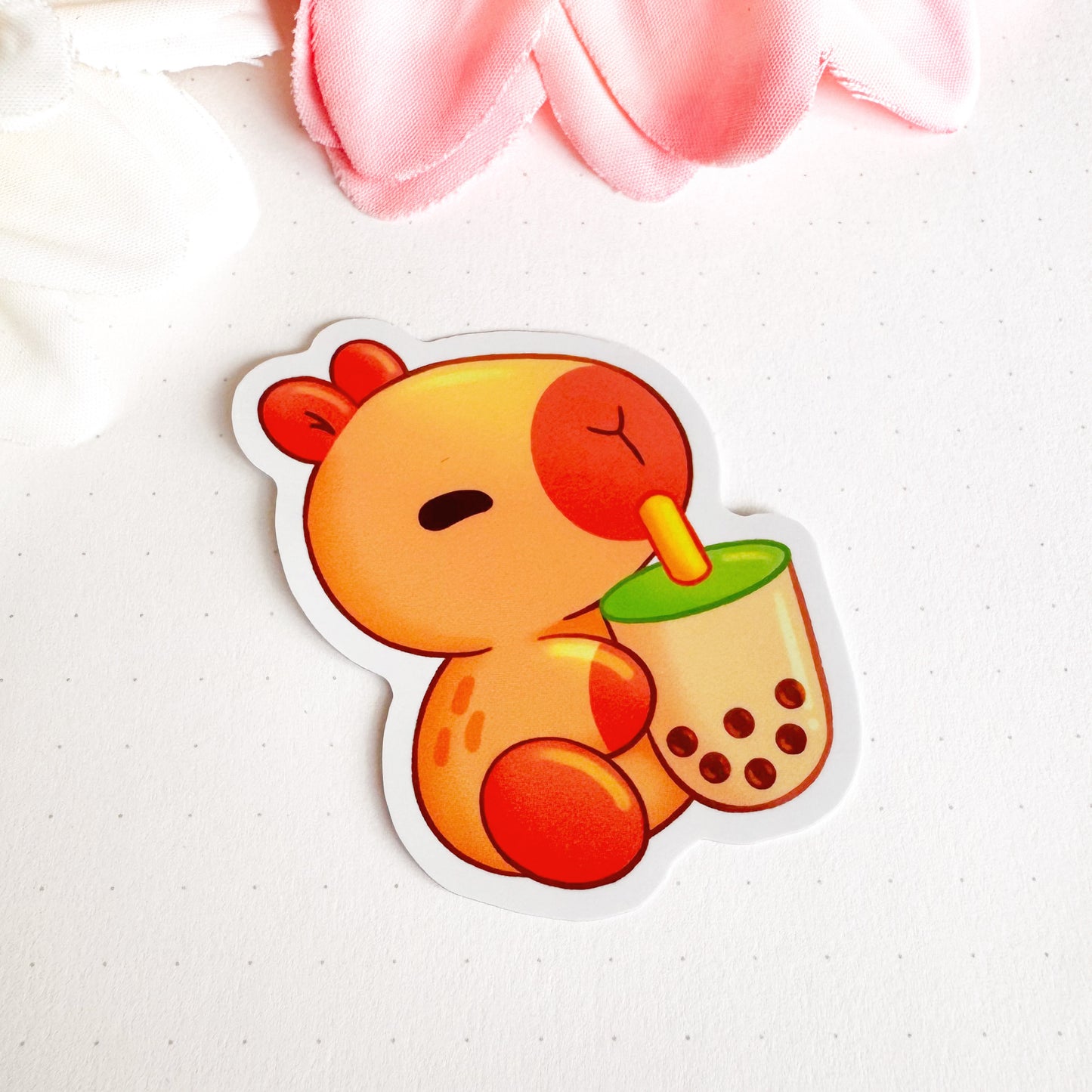 Capybara Bubbletea - Cute Vinyl Sticker
