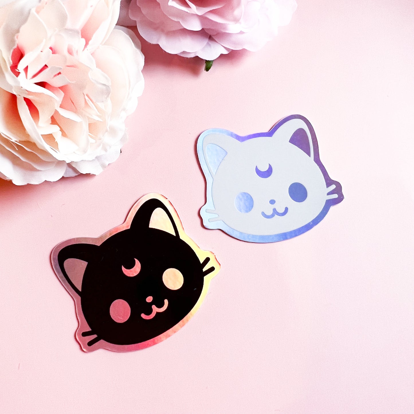 Cat Head - Cute Holographic Vinyl Sticker