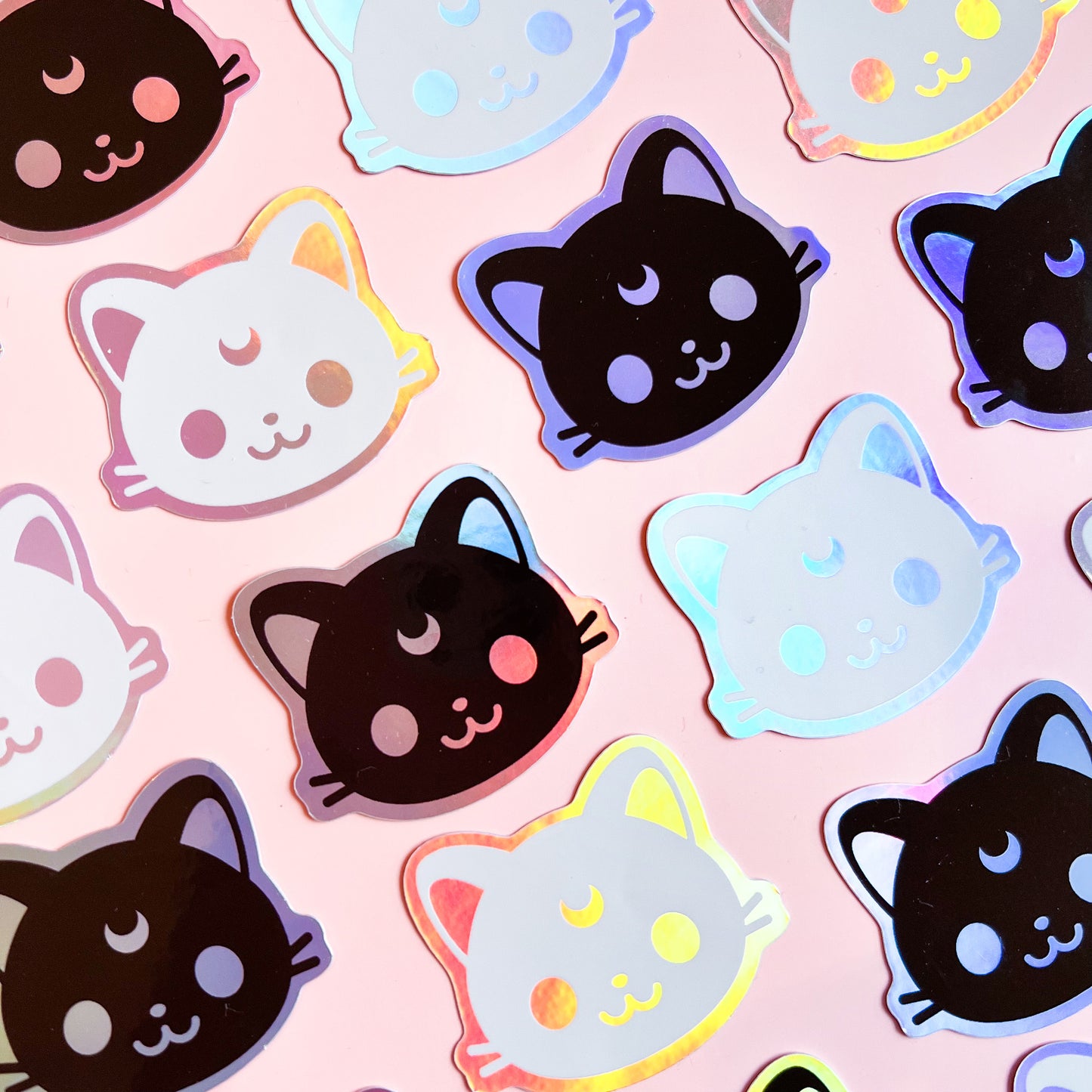 Cat Head - Cute Holographic Vinyl Sticker