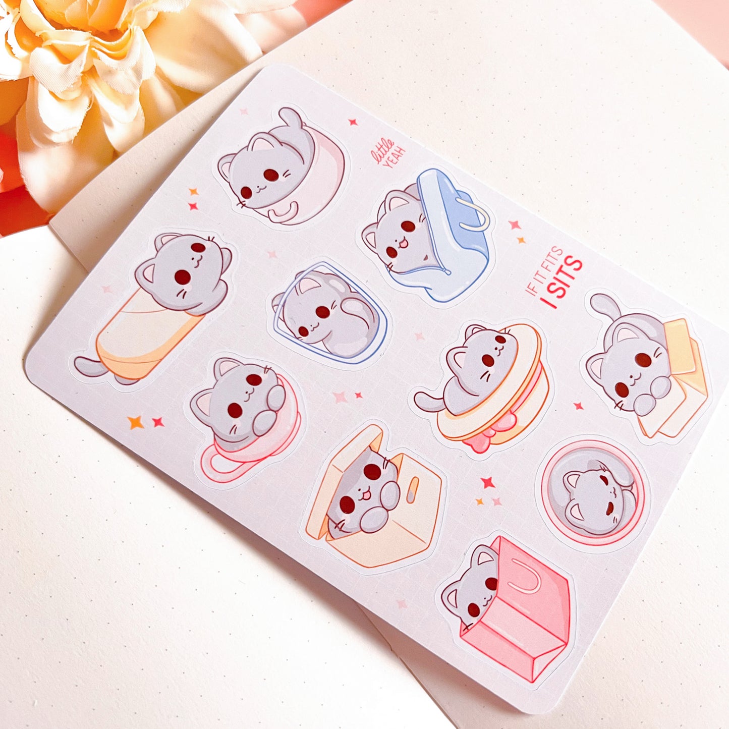Sitzende Katzen Sticker Sheet