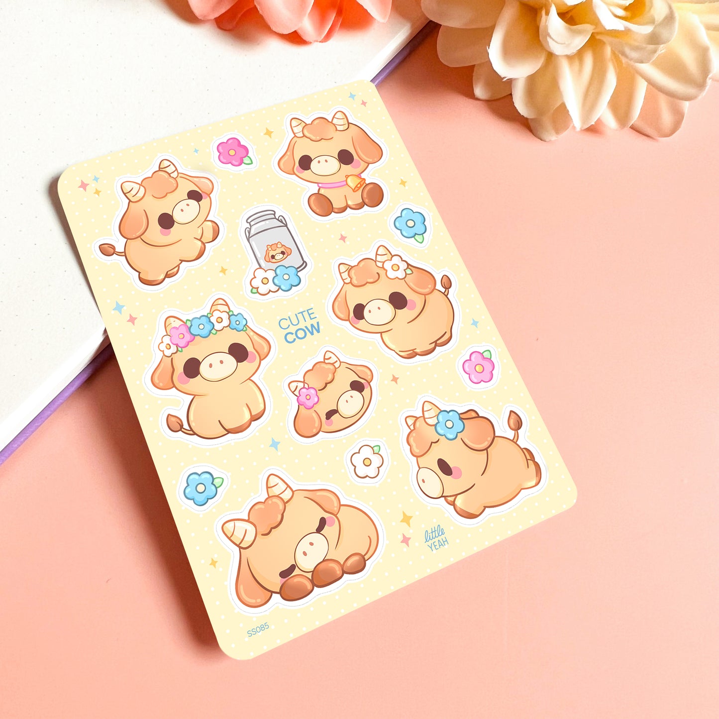 Cute Cow - Cute Sticker Sheet