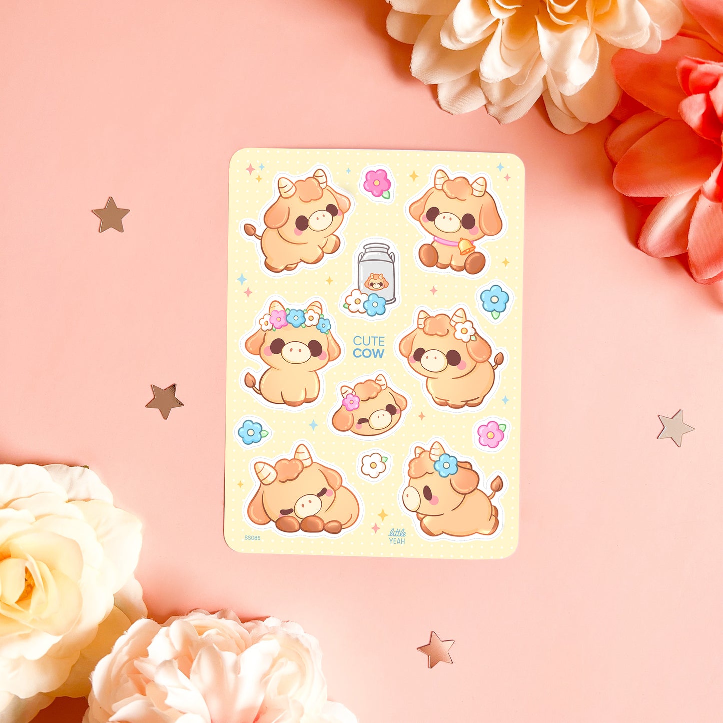 Cute Cow - Cute Sticker Sheet