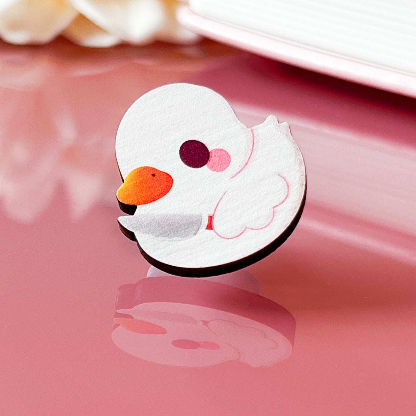 Ente mit Messer - Holzpin