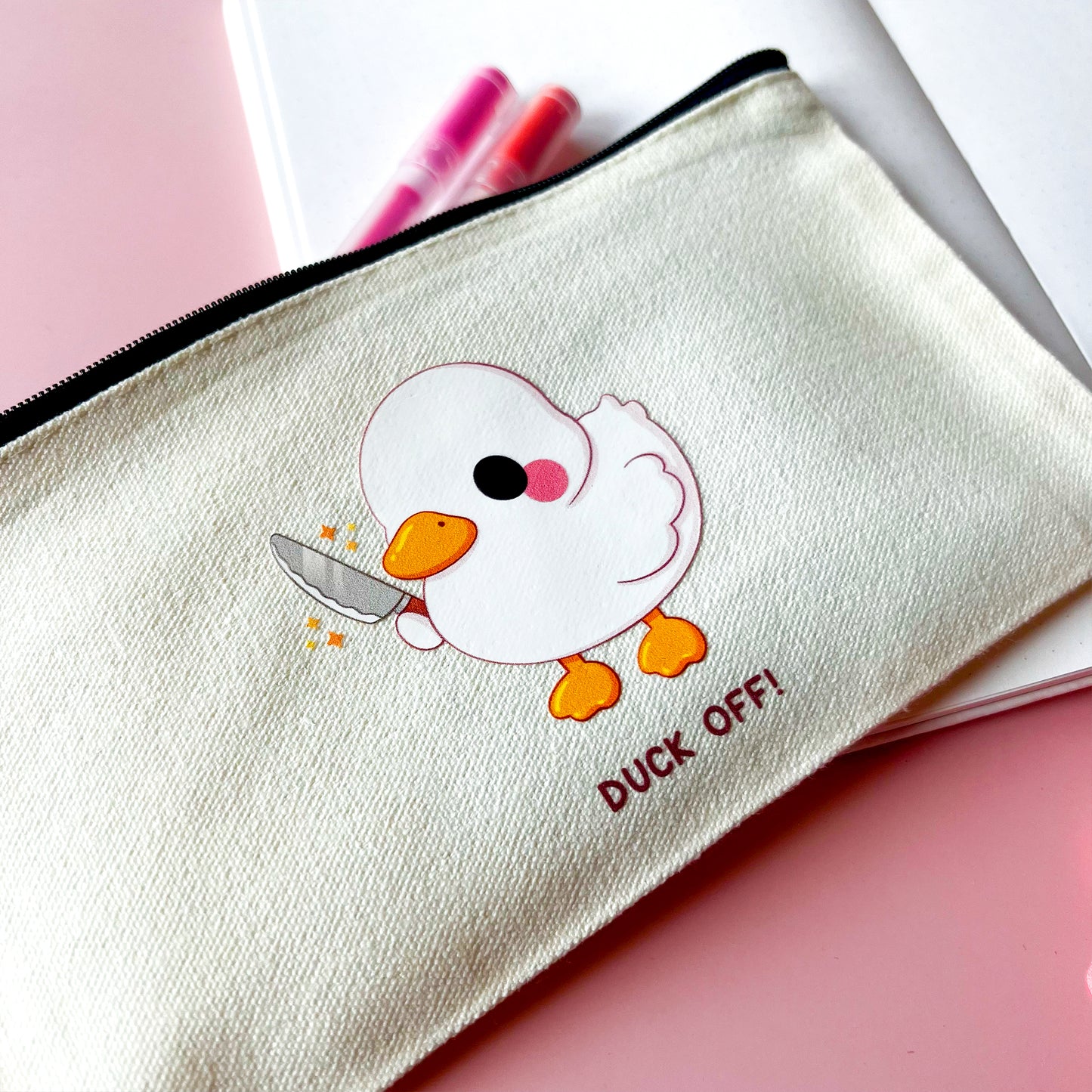 Kleine Tasche mit Ente mit Messer