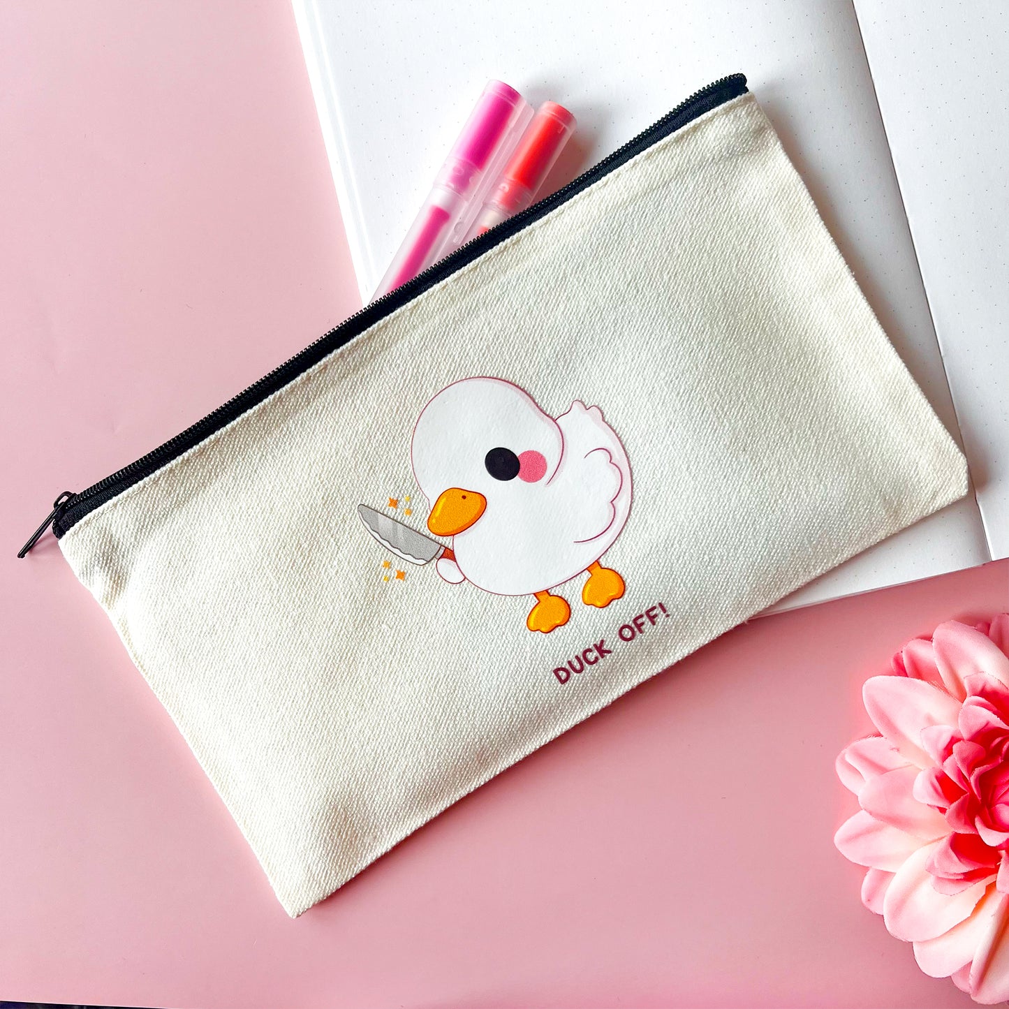 Kleine Tasche mit Ente mit Messer