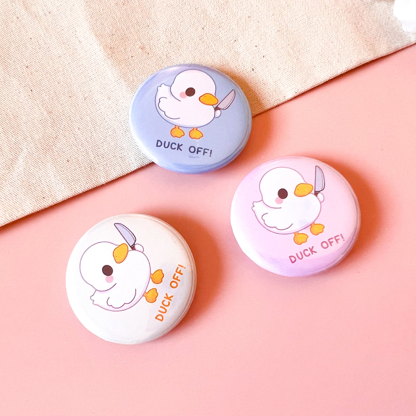 Ente mit Messer Button