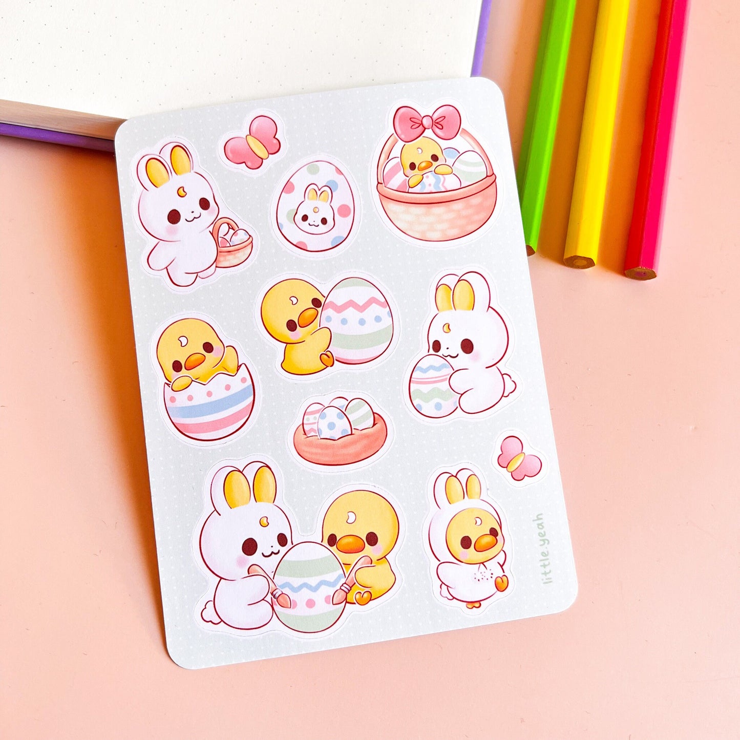Osterhase und Ente Sticker Sheet