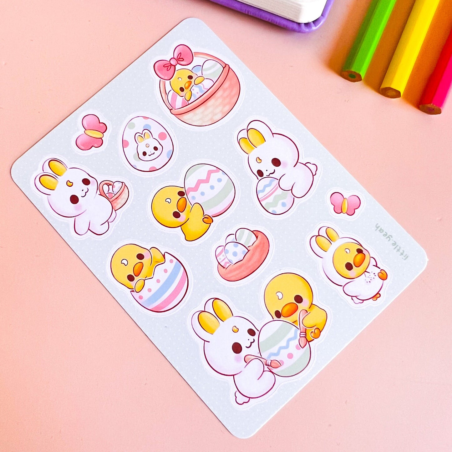 Osterhase und Ente Sticker Sheet