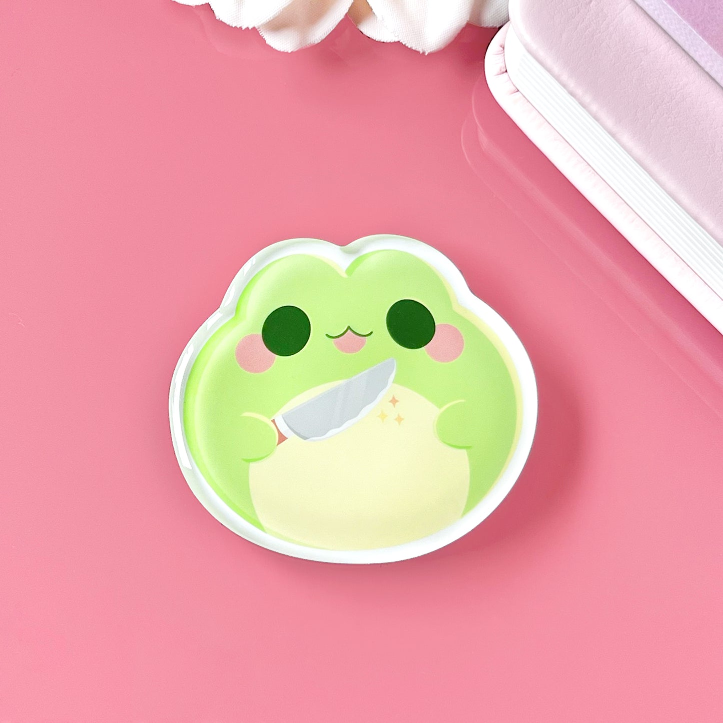 Frosch mit Messer Magnet