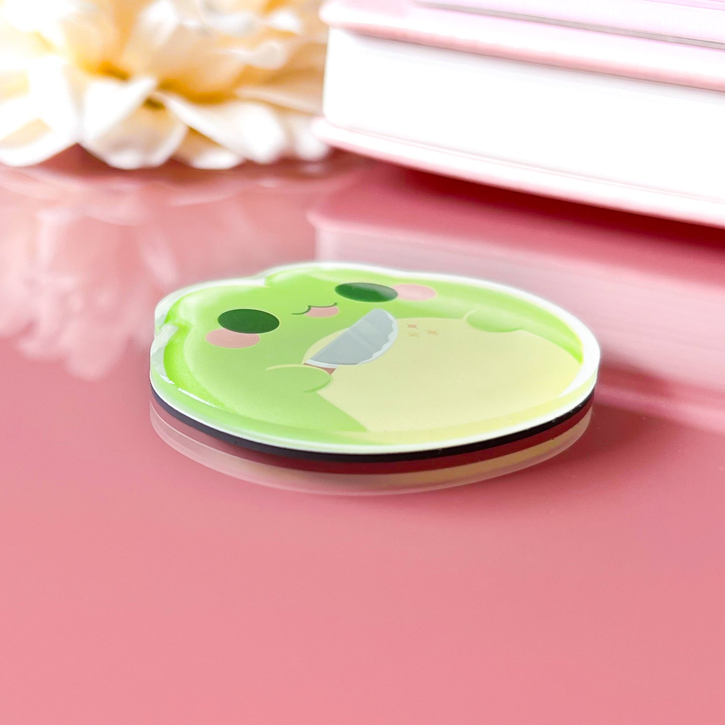 Frosch mit Messer Magnet