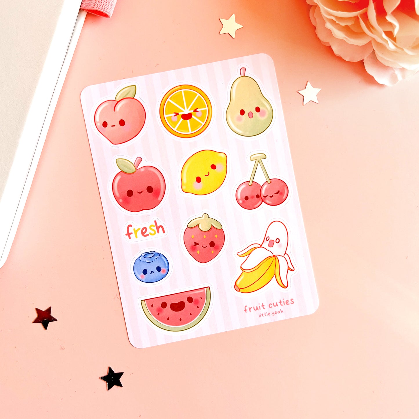 Süßes Obst Stickerbogen