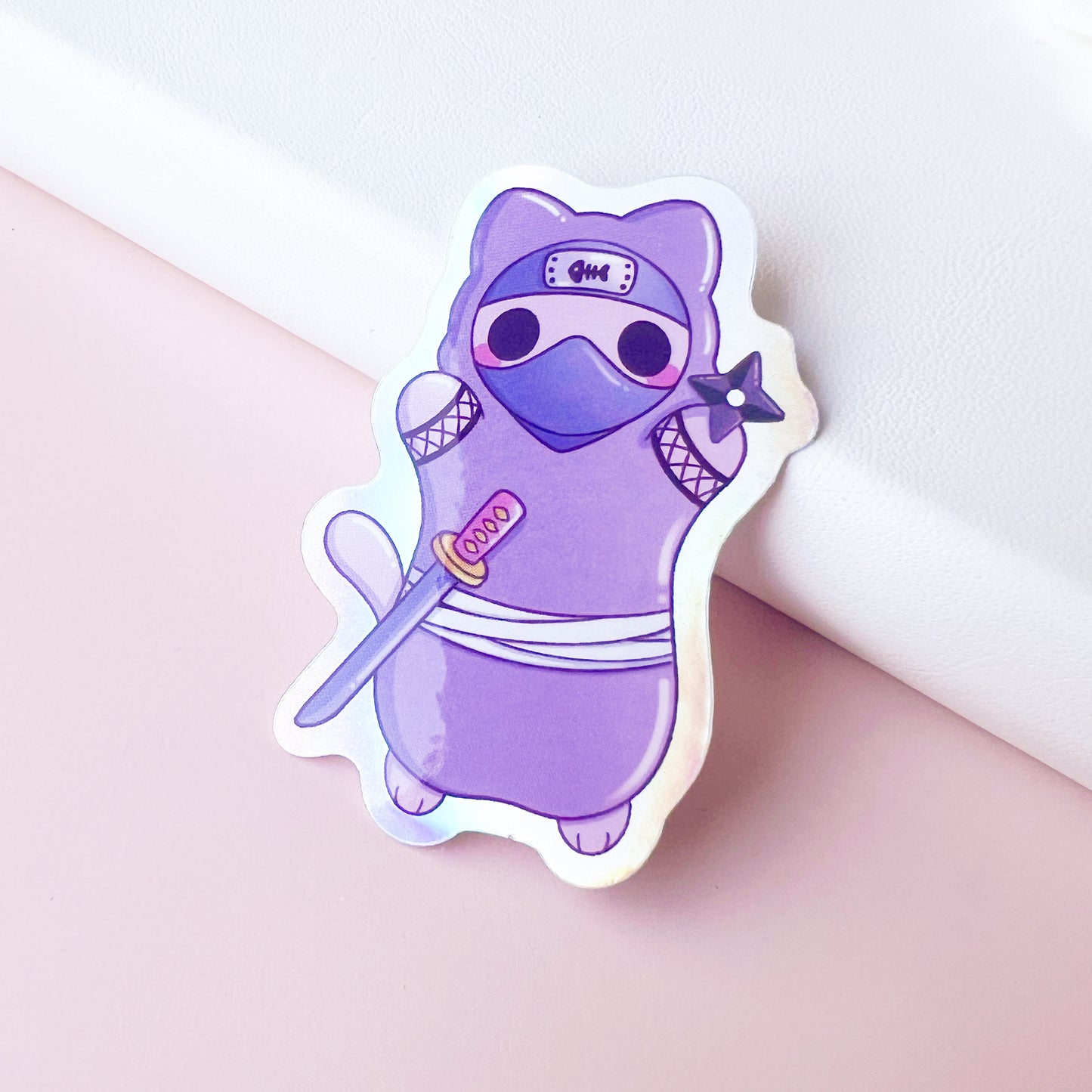 Holografische Ninja Katze Sticker
