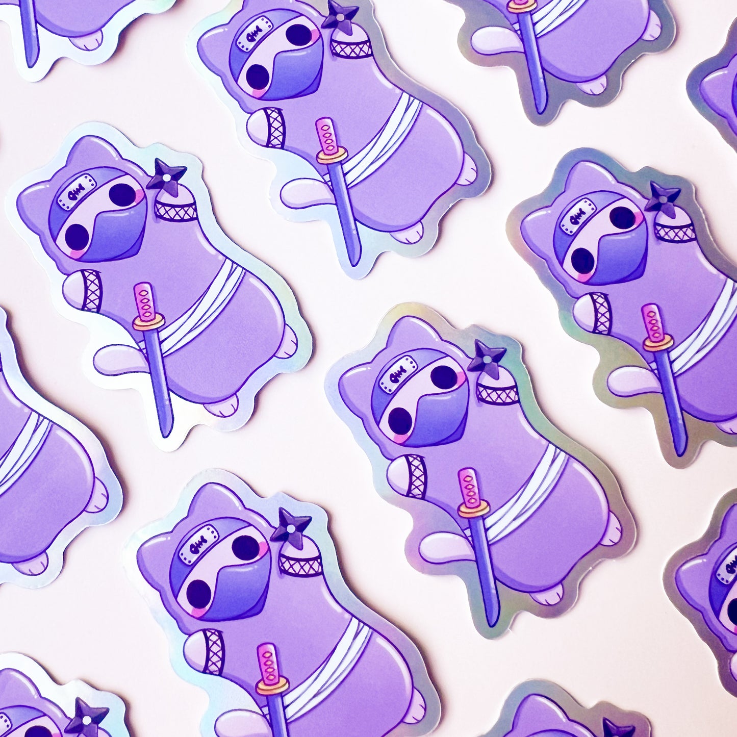 Holografische Ninja Katze Sticker