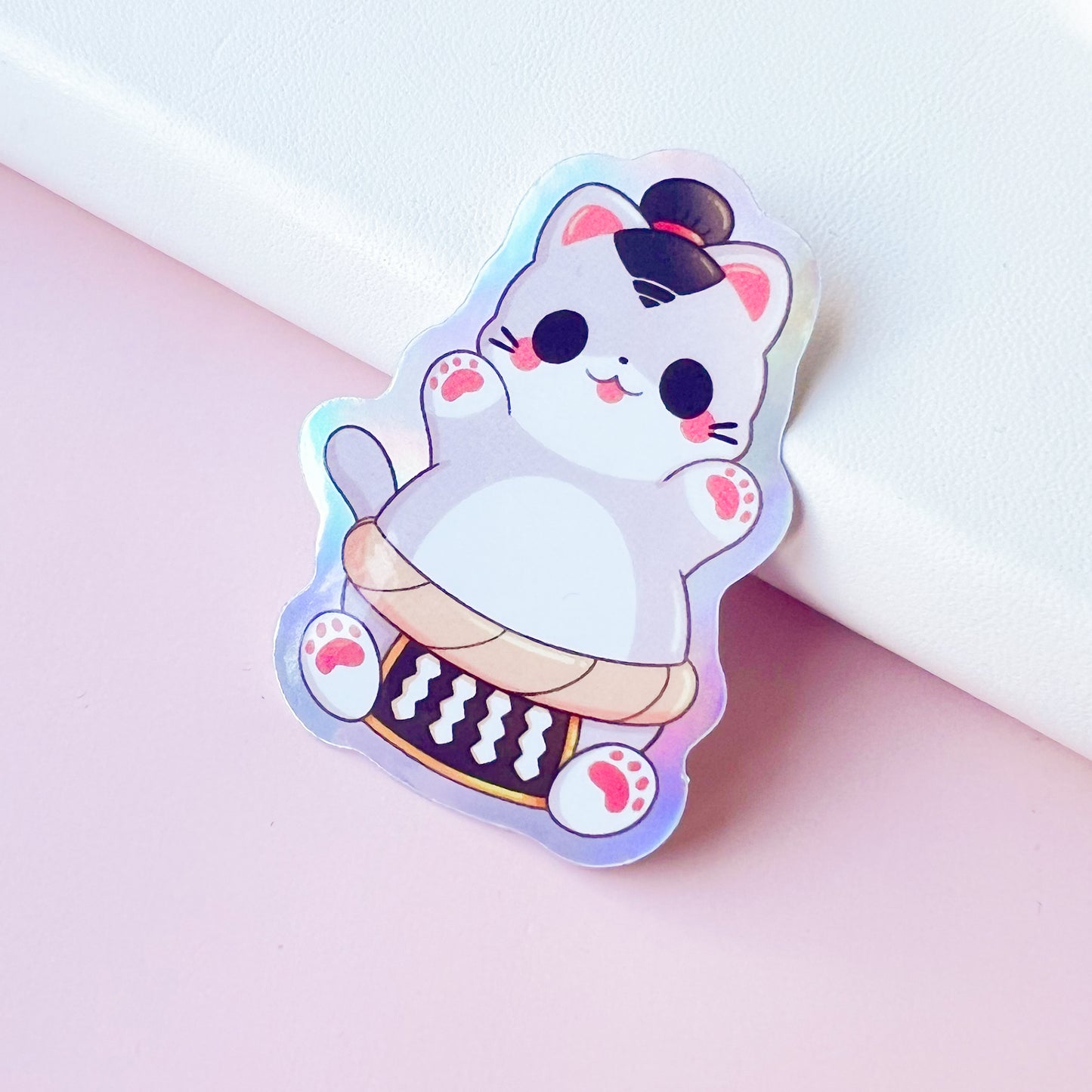 Holografische Sumo Katze Sticker