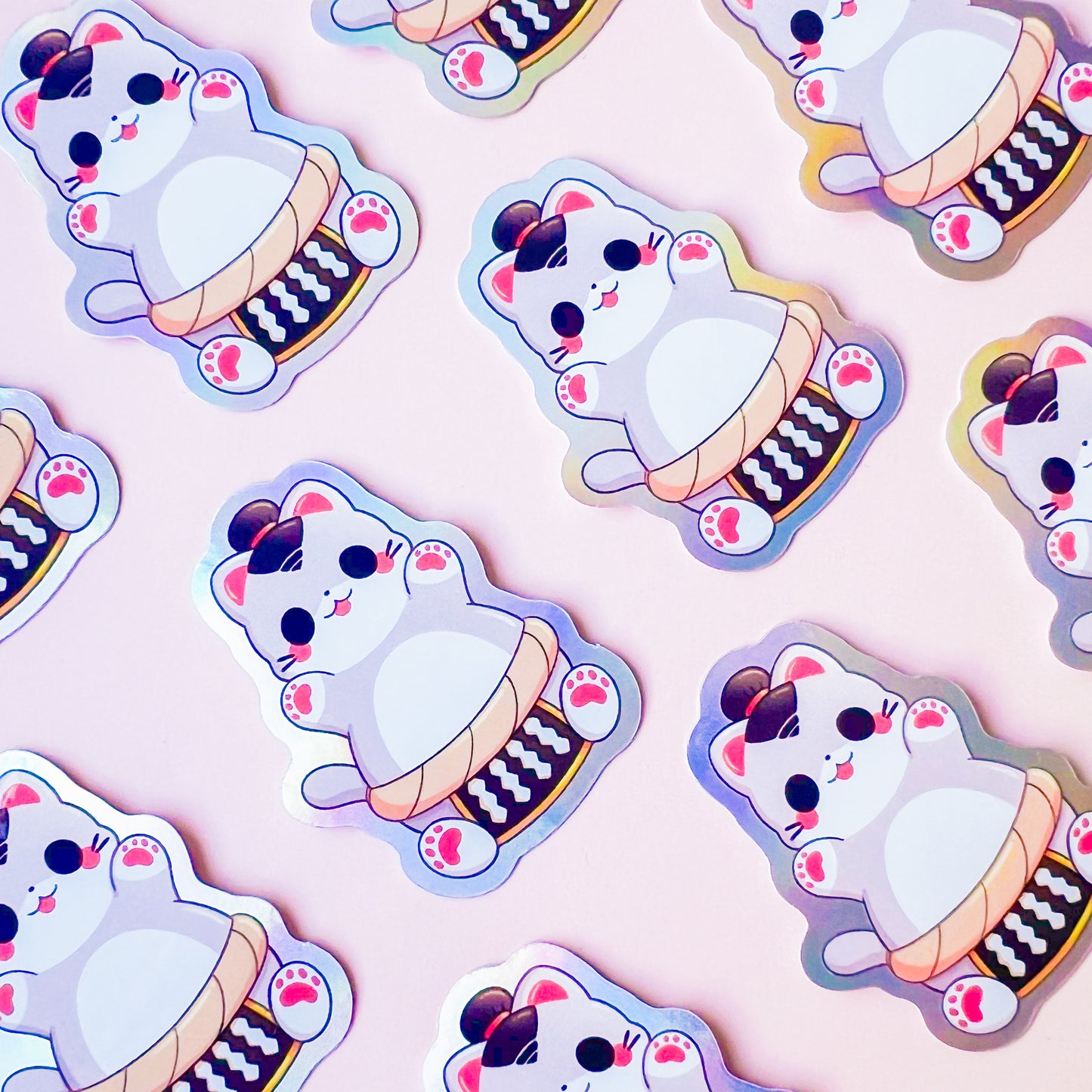 Holografische Sumo Katze Sticker