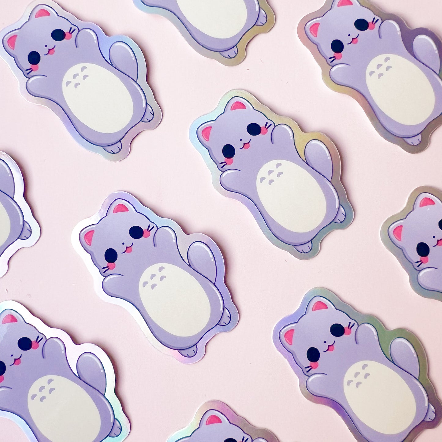 Holografische graue Katze Sticker