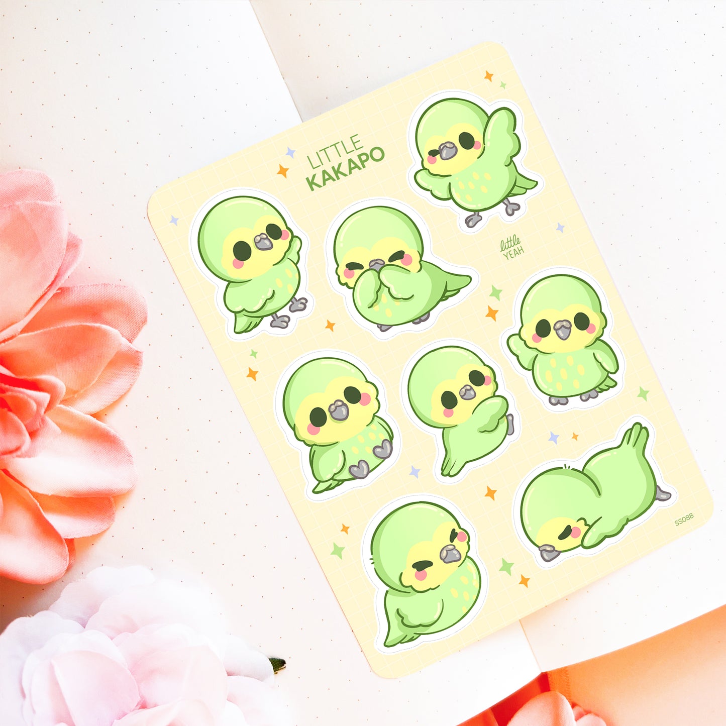 Kakapo Bird - Cute Sticker Sheet