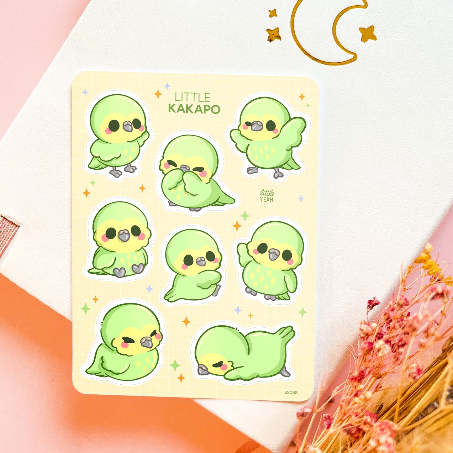 Kakapo Bird - Cute Sticker Sheet