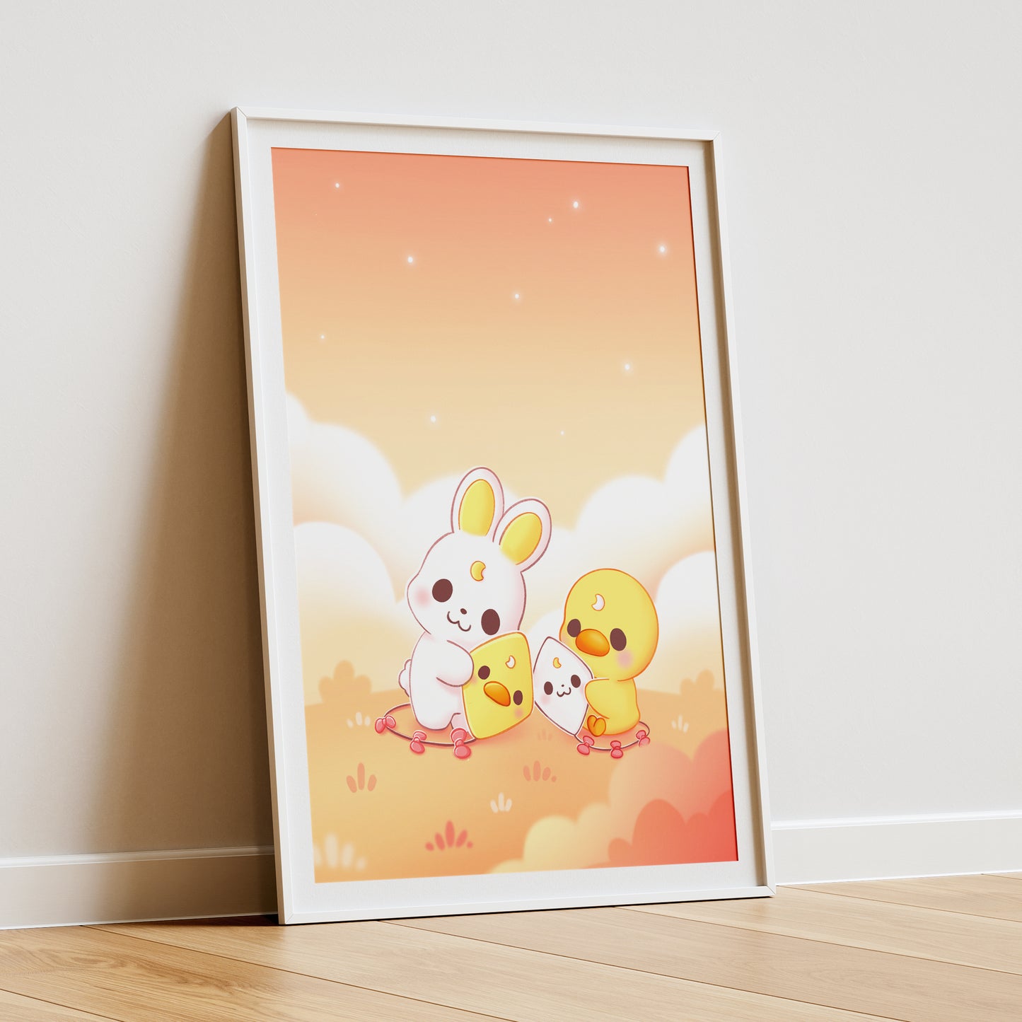 Hase und Ente mit Drachen