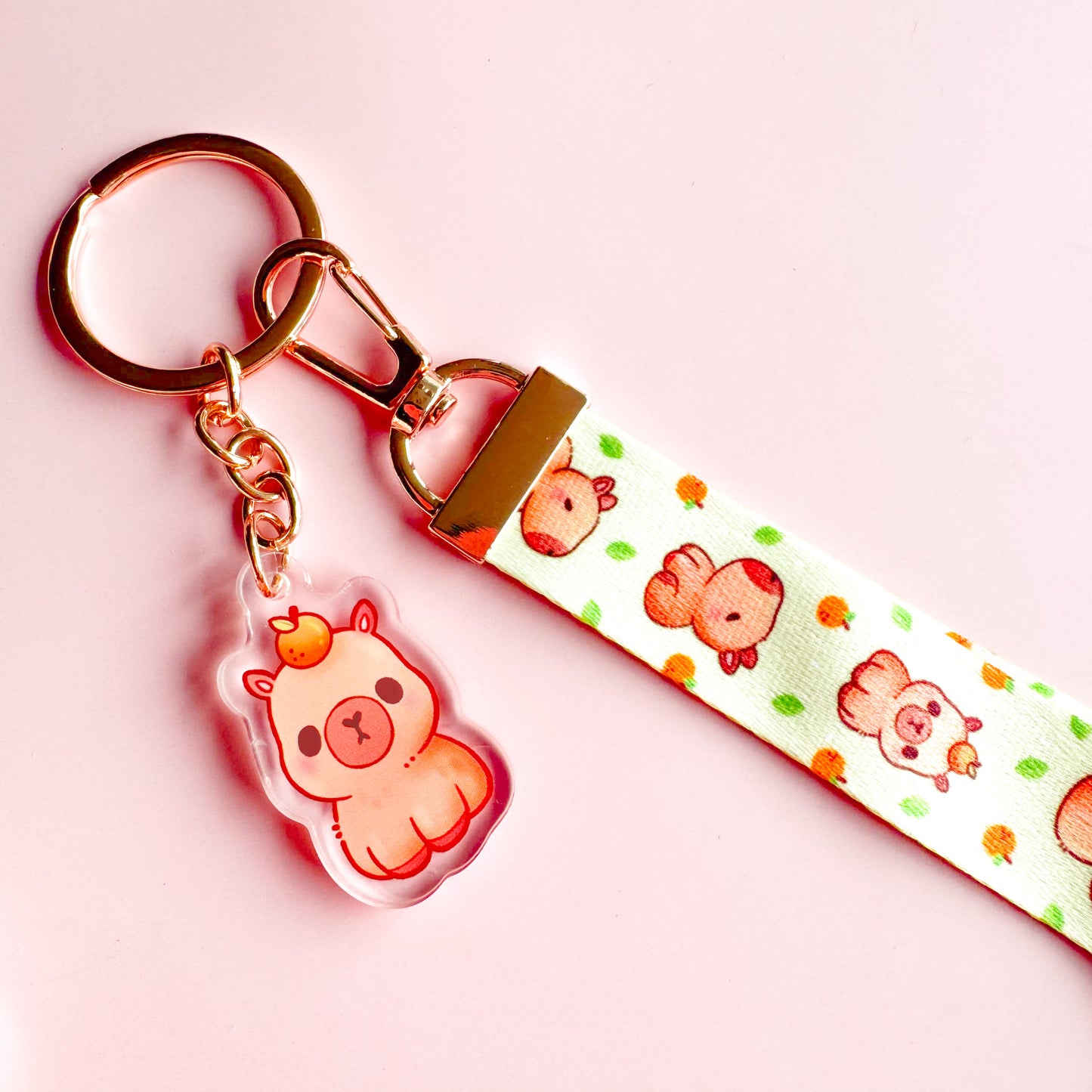 Capybara - Cute Lanyard with Charm