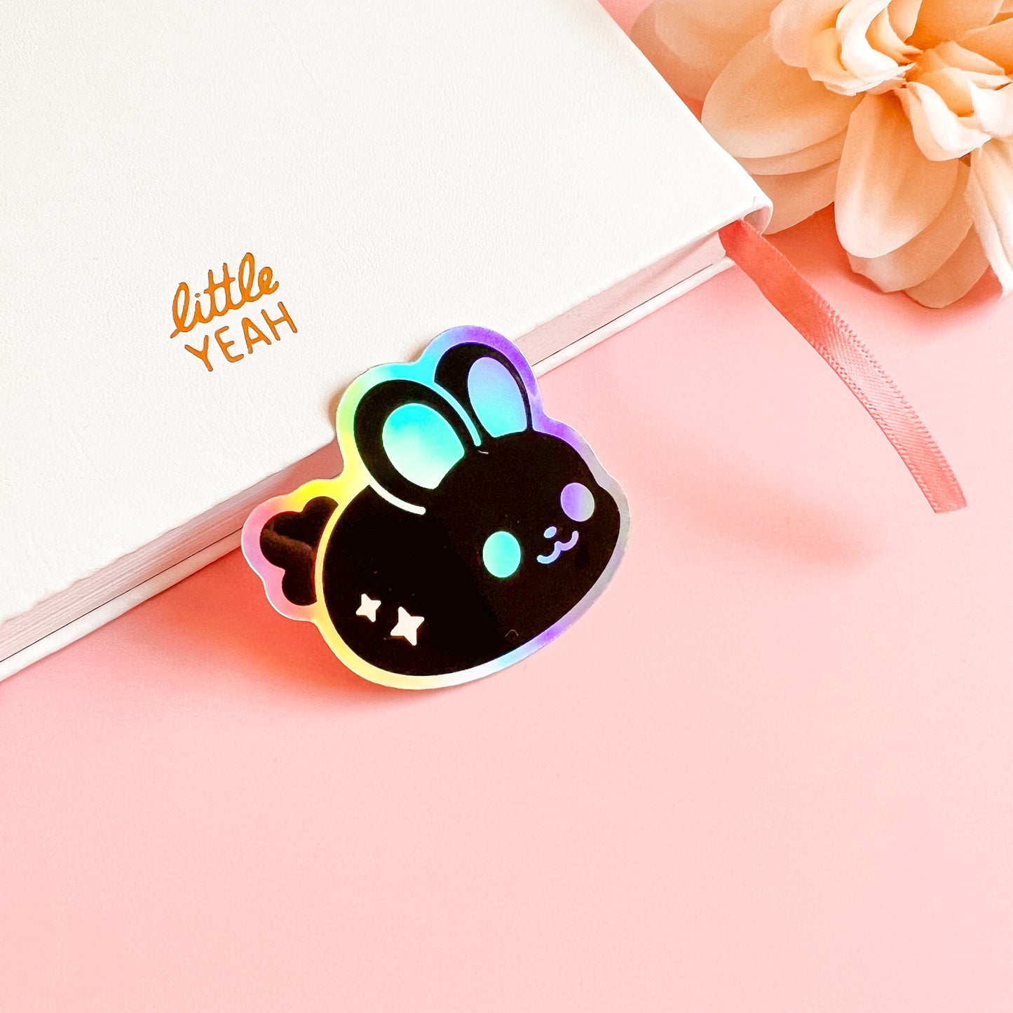 Holografische Marshmallow Hasen Sticker