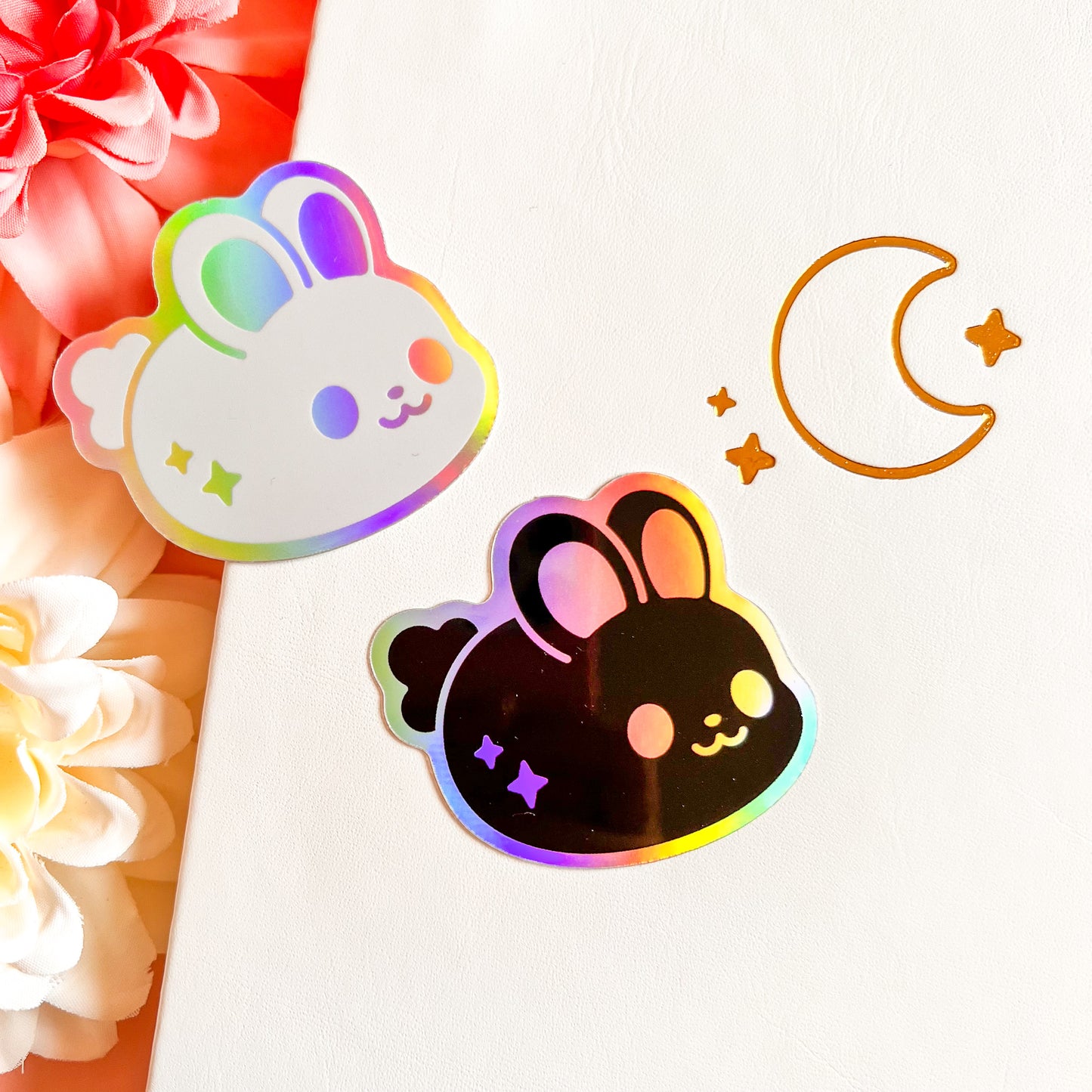 Holografische Marshmallow Hasen Sticker