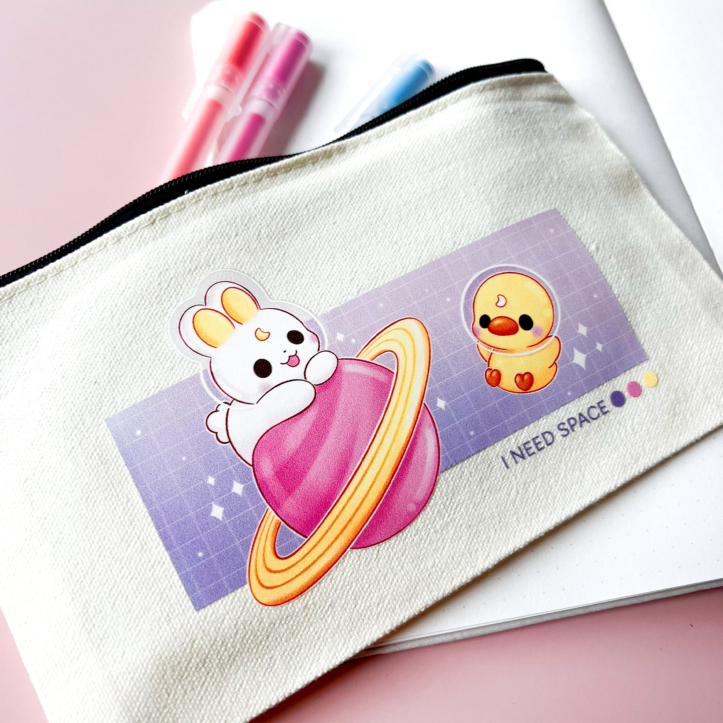 Hase und Ente im Weltraum Tasche
