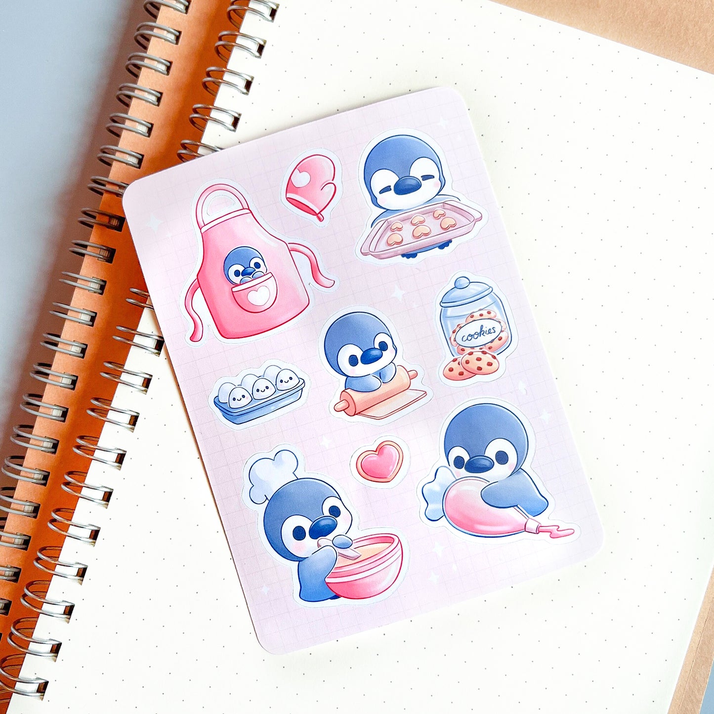 Backender Pinguin Stickerbogen