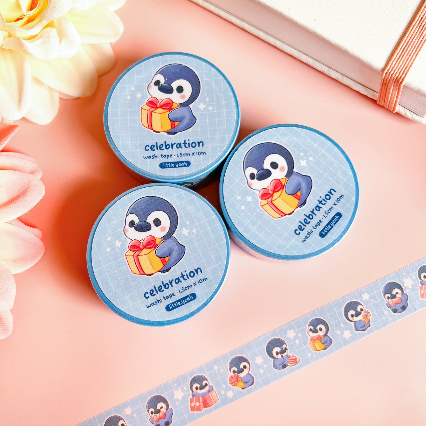 Pinguin feiert Geburtstag Washi Tape