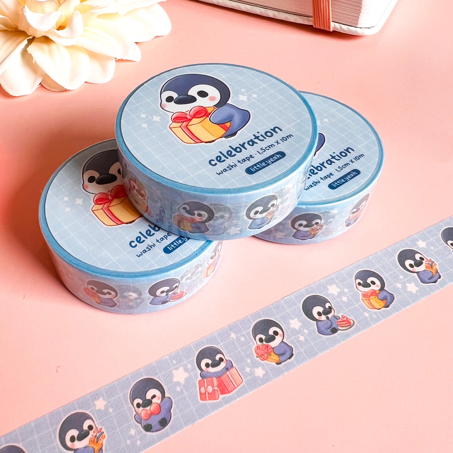 Pinguin feiert Geburtstag Washi Tape
