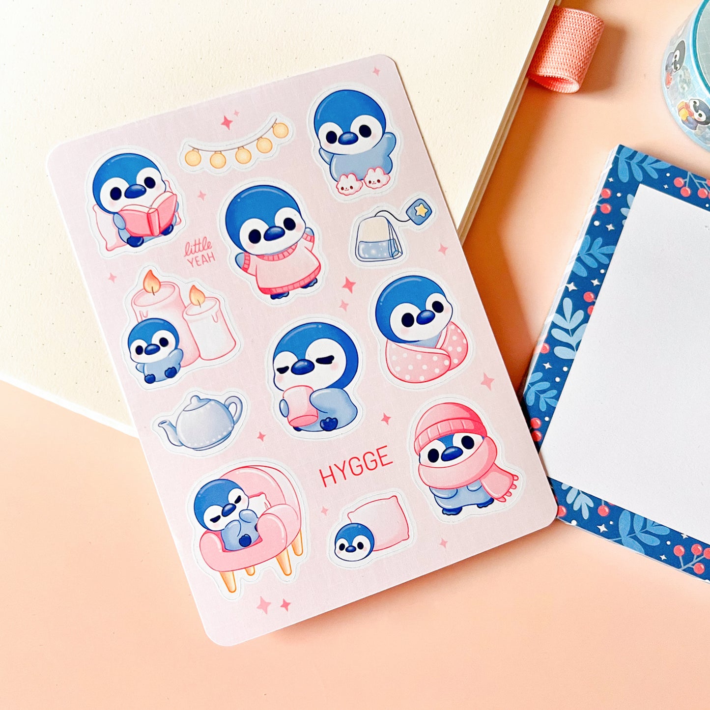 Hygge Pinguin Stickerbogen
