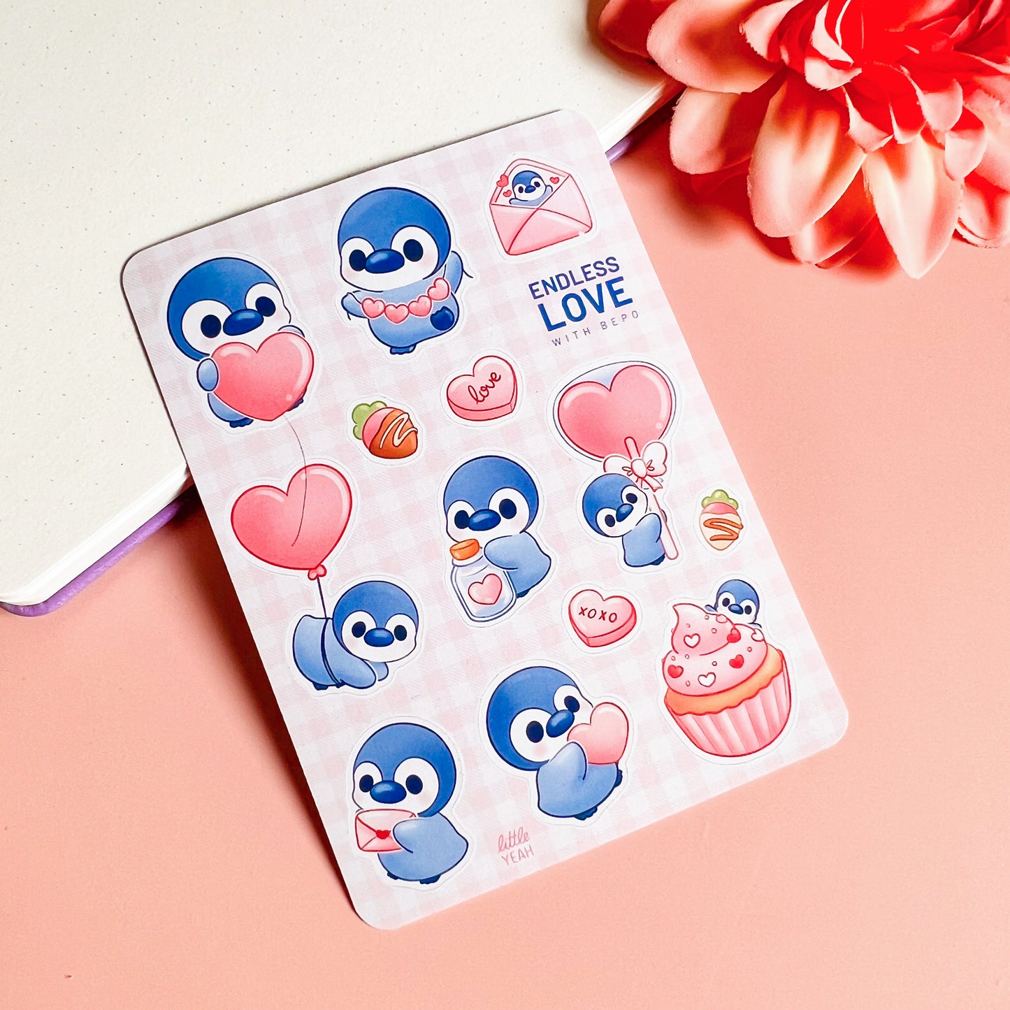 Penguin Love - Cute Sticker Sheet