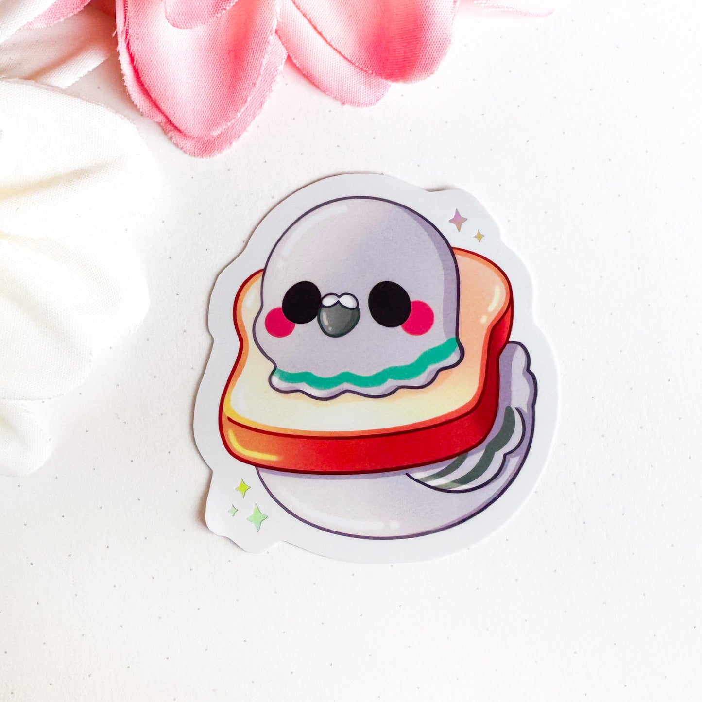 Pigeons love bread - Cute Vinyl Sticker