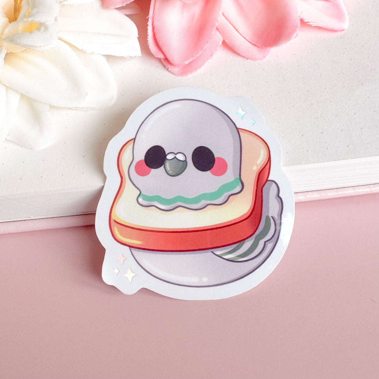 Pigeons love bread - Cute Vinyl Sticker