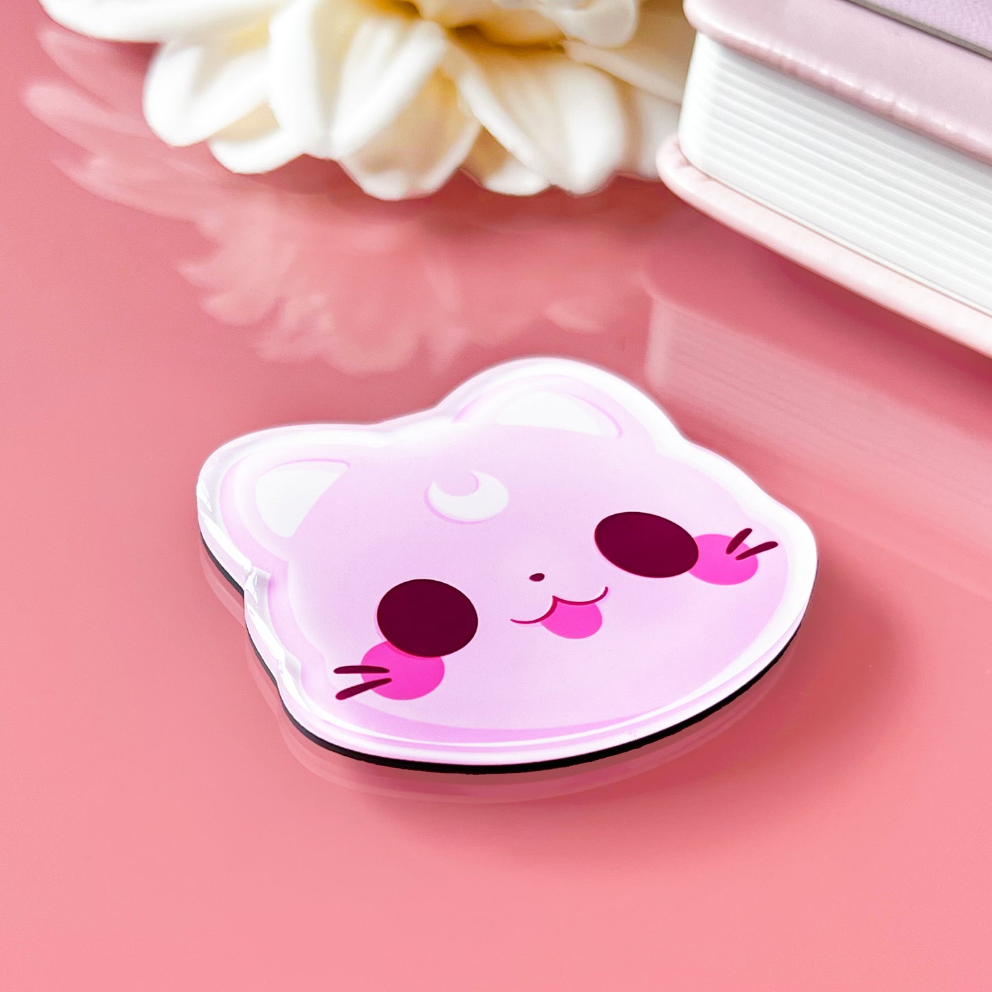 Pinke Mond Katze - Magnet
