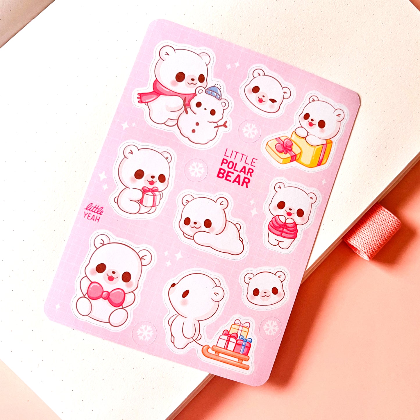 Polarbär Stickerbogen
