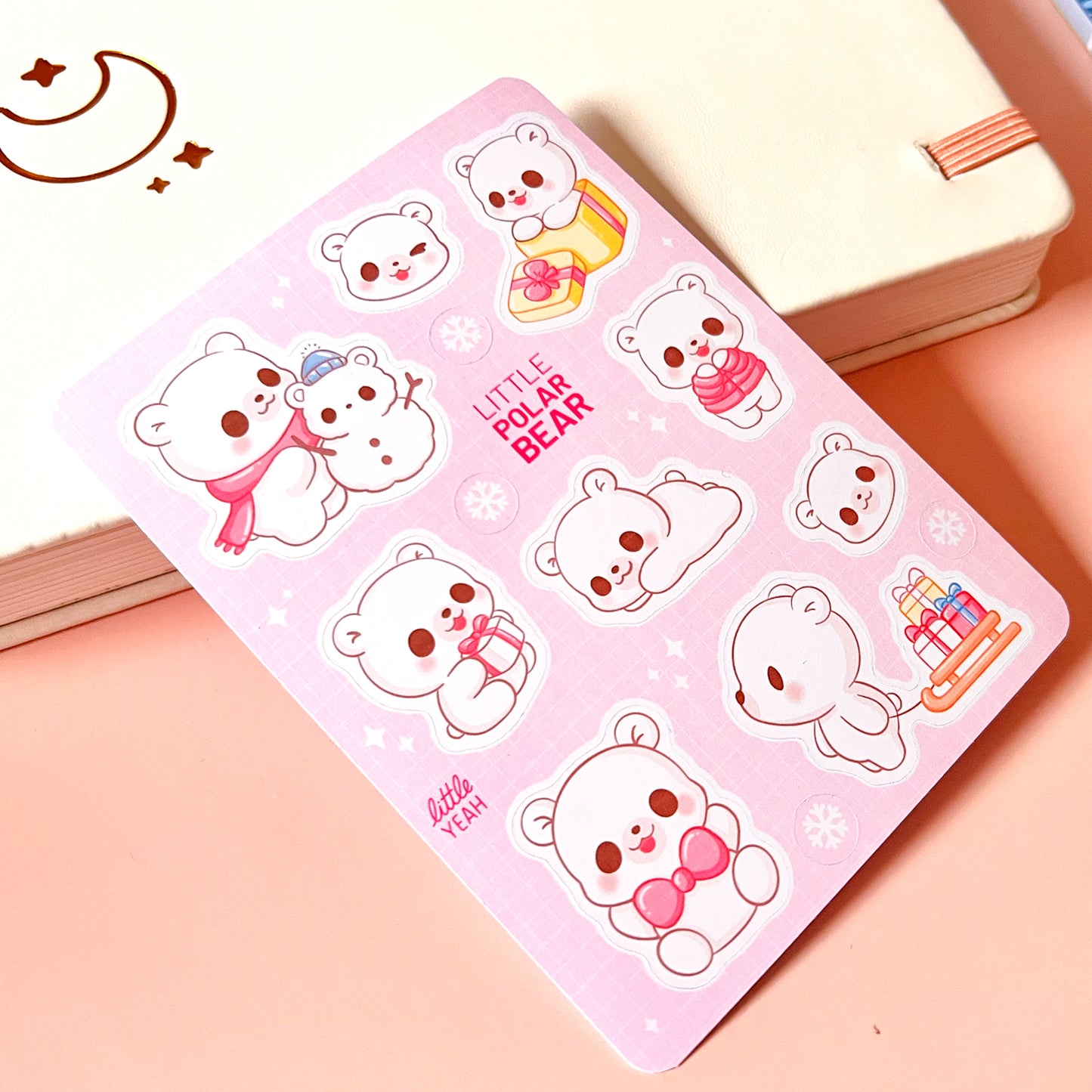 Polarbär Stickerbogen