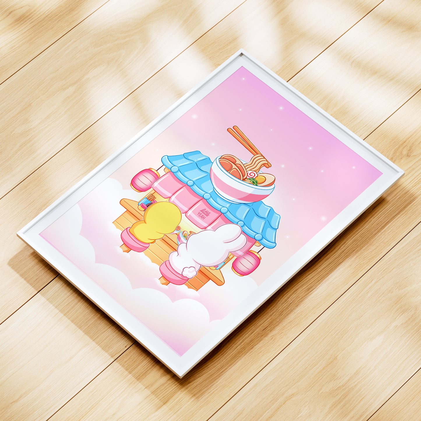 Hase und Ente essen Ramen Art Print