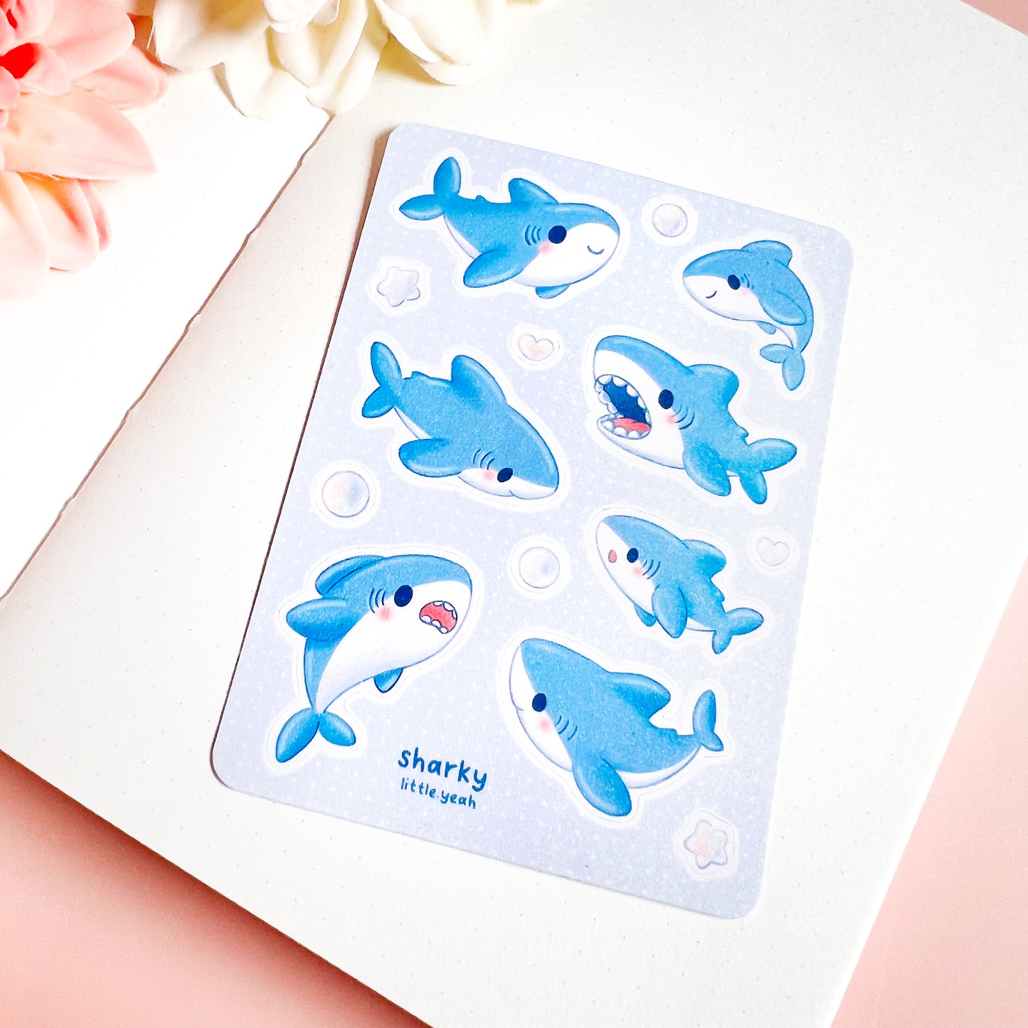 Sharky the Shark - Cute Sticker Sheet